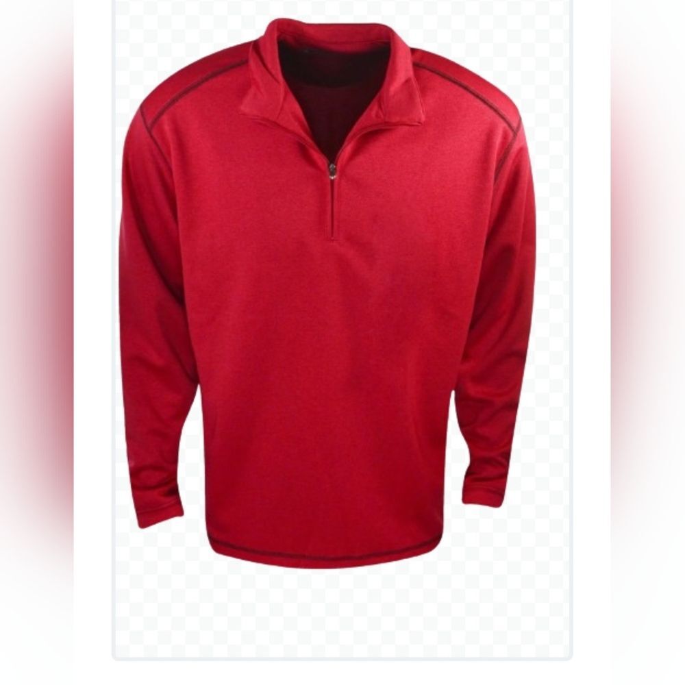 Pebble Beach performance golf 1/4 zip pullover. Red with black trim. Size M